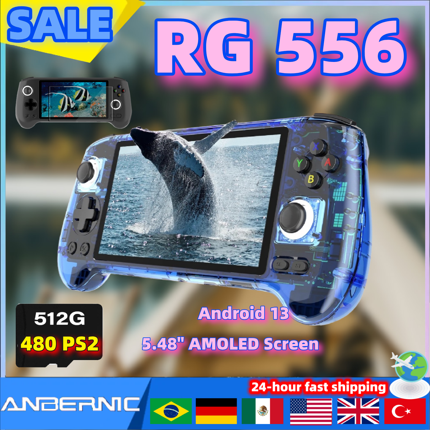 Gaming Console Retro Handheld - ANBERNIC RG556 Retro Video Gaming Player
