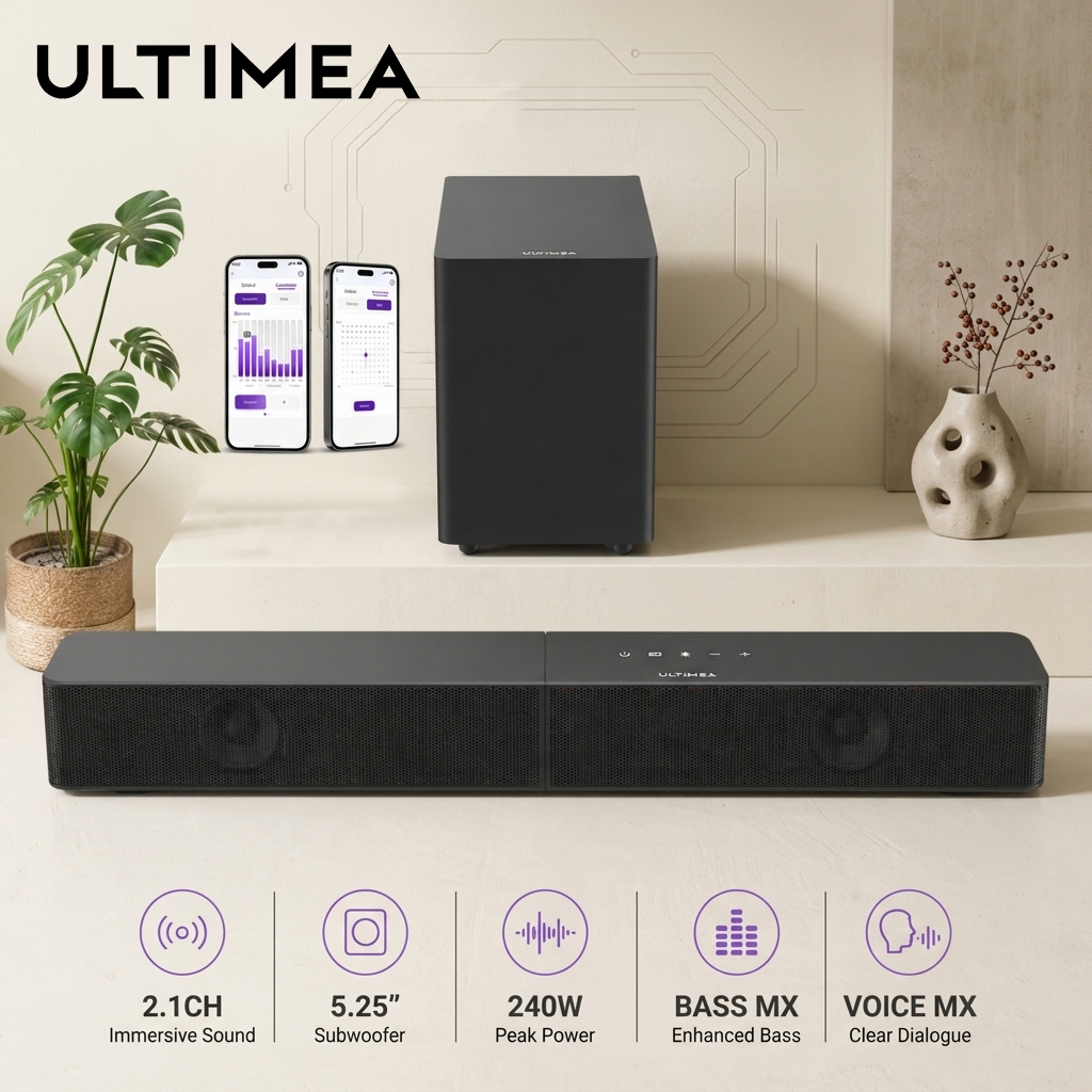 Hdmi Cable 2.1 - ULTIMEA Poseidon R3T 2.1ch Soundbar with