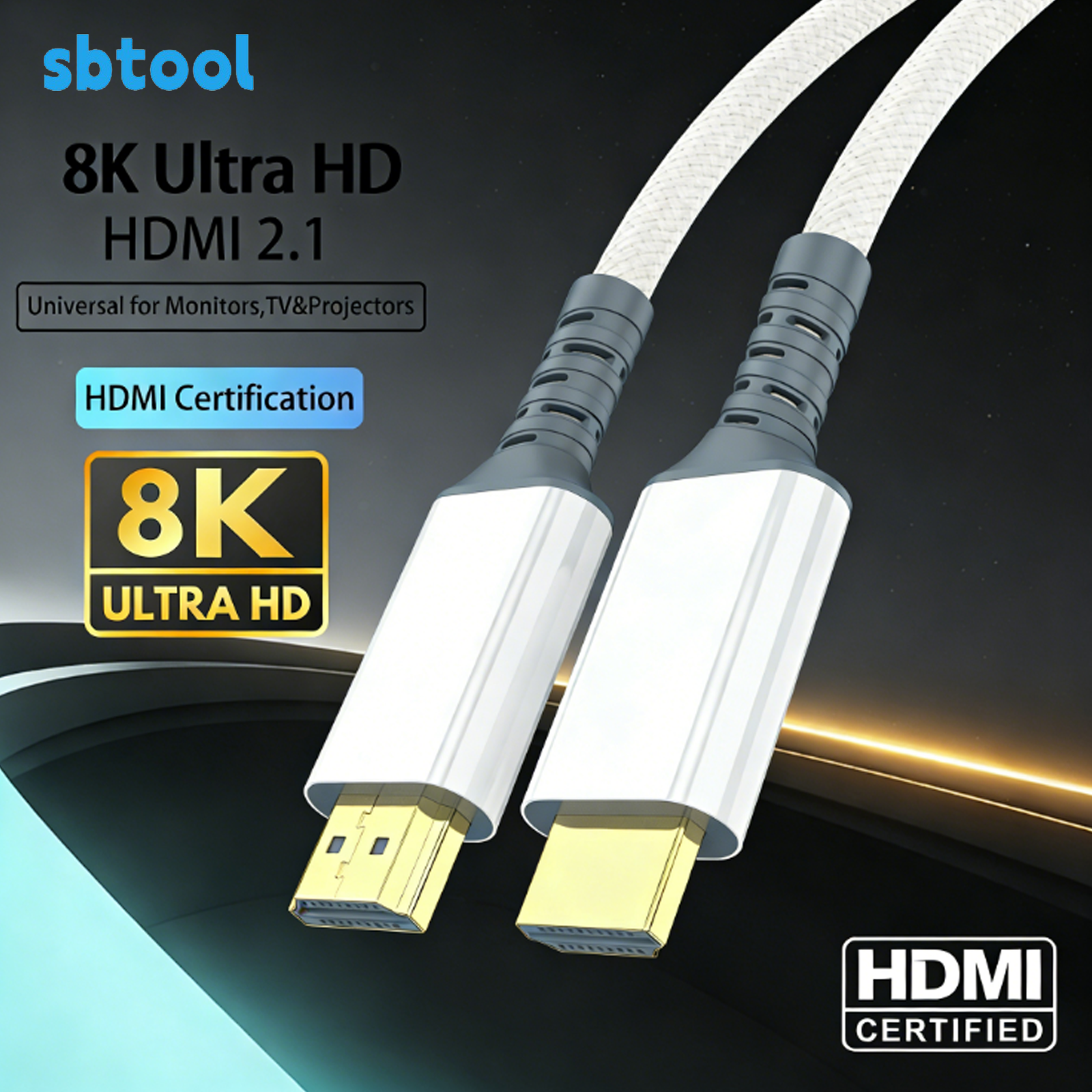 Hdmi Cable 2.1 - 8K HDMI Cable White HDMI 2.1