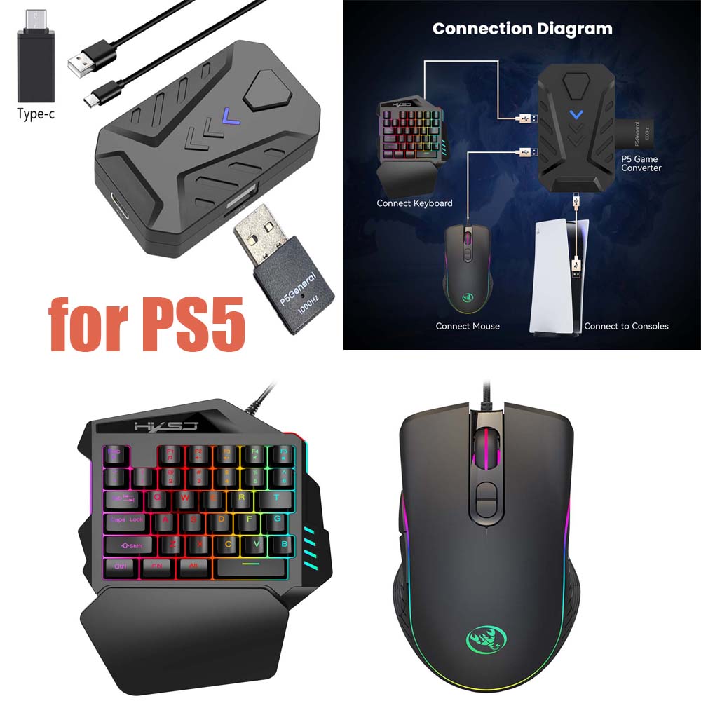 Gaming Console With Controller - for PS5 Gaming Keyboard Mouse Combo