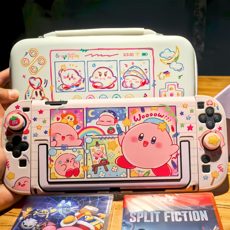Gaming Console For 10 Year Old - Kirby Switch 2 Gen Split Protective