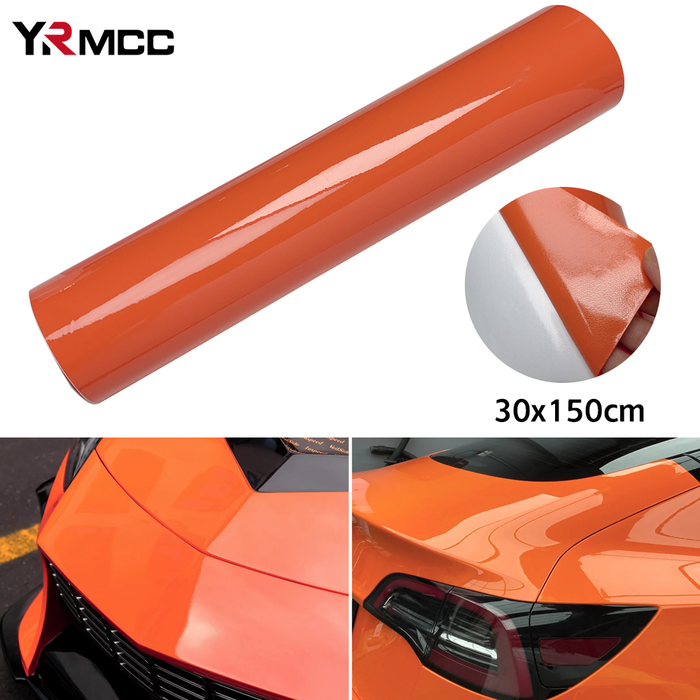 Console Skin Wrap - Car Stickers Orange Glossy Vinyl Wrap