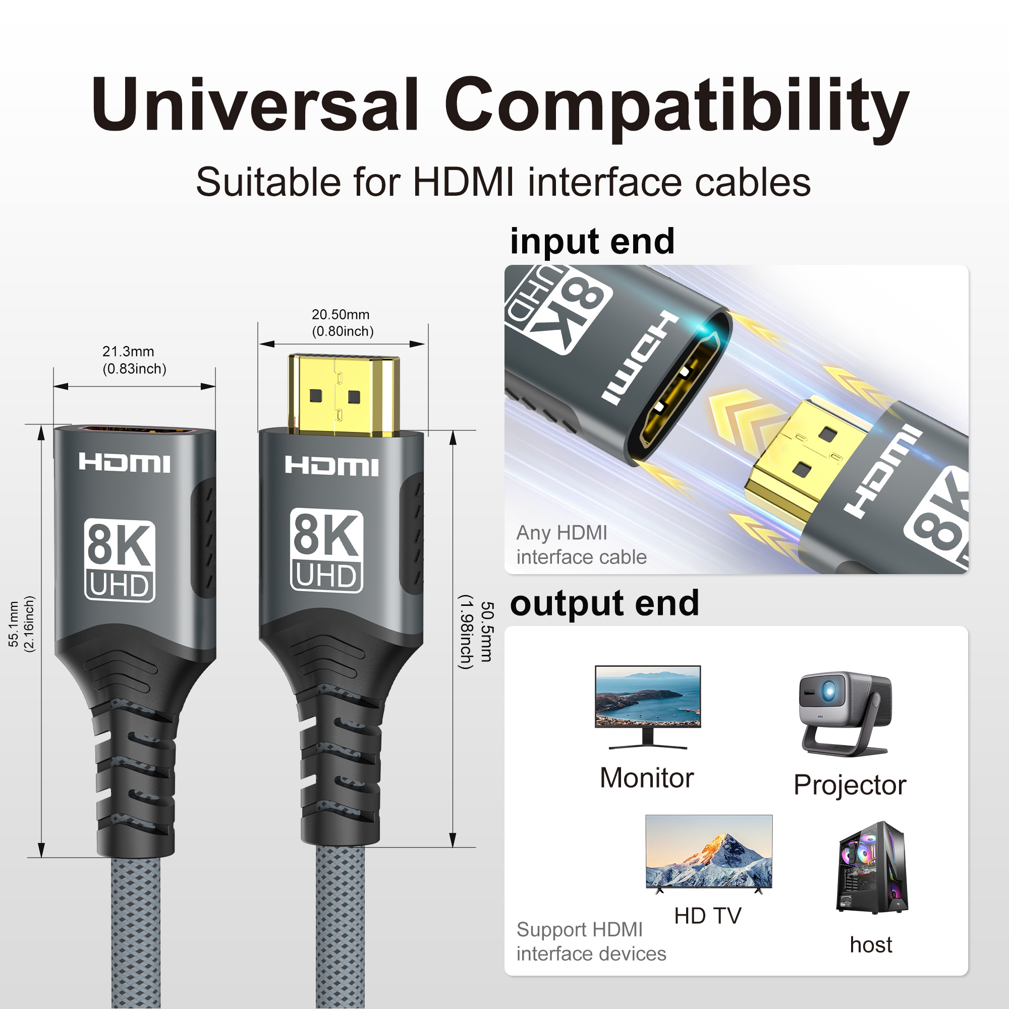 HDMI 2.1 Extension cable 8K HD - đánh giá và giá Hdmi Cable 2.1