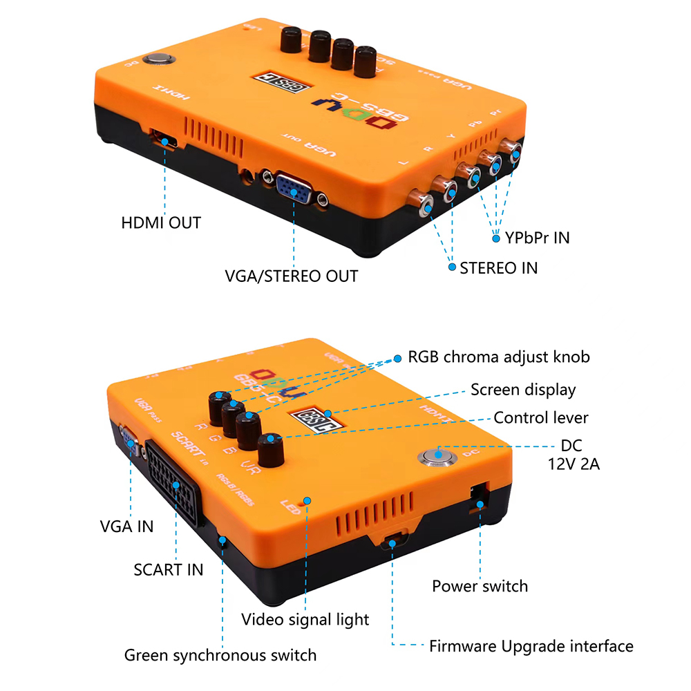 ODV-GBS-C Component/VGA/Scart  - đánh giá và giá Gaming Console Retro Handheld