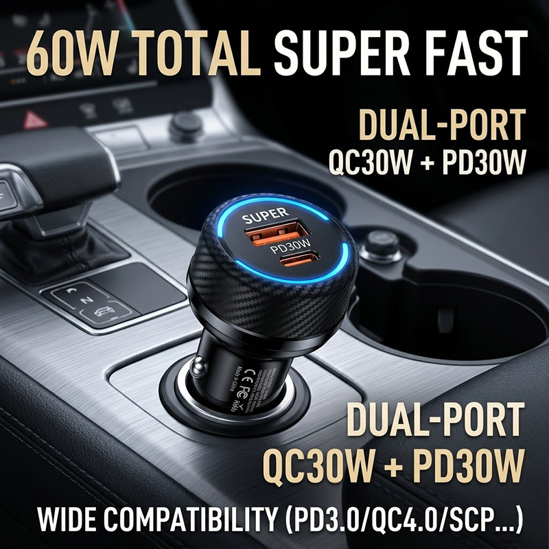 Type C 60W Fast Car Charger Du - đánh giá và giá Gaming Console In Car