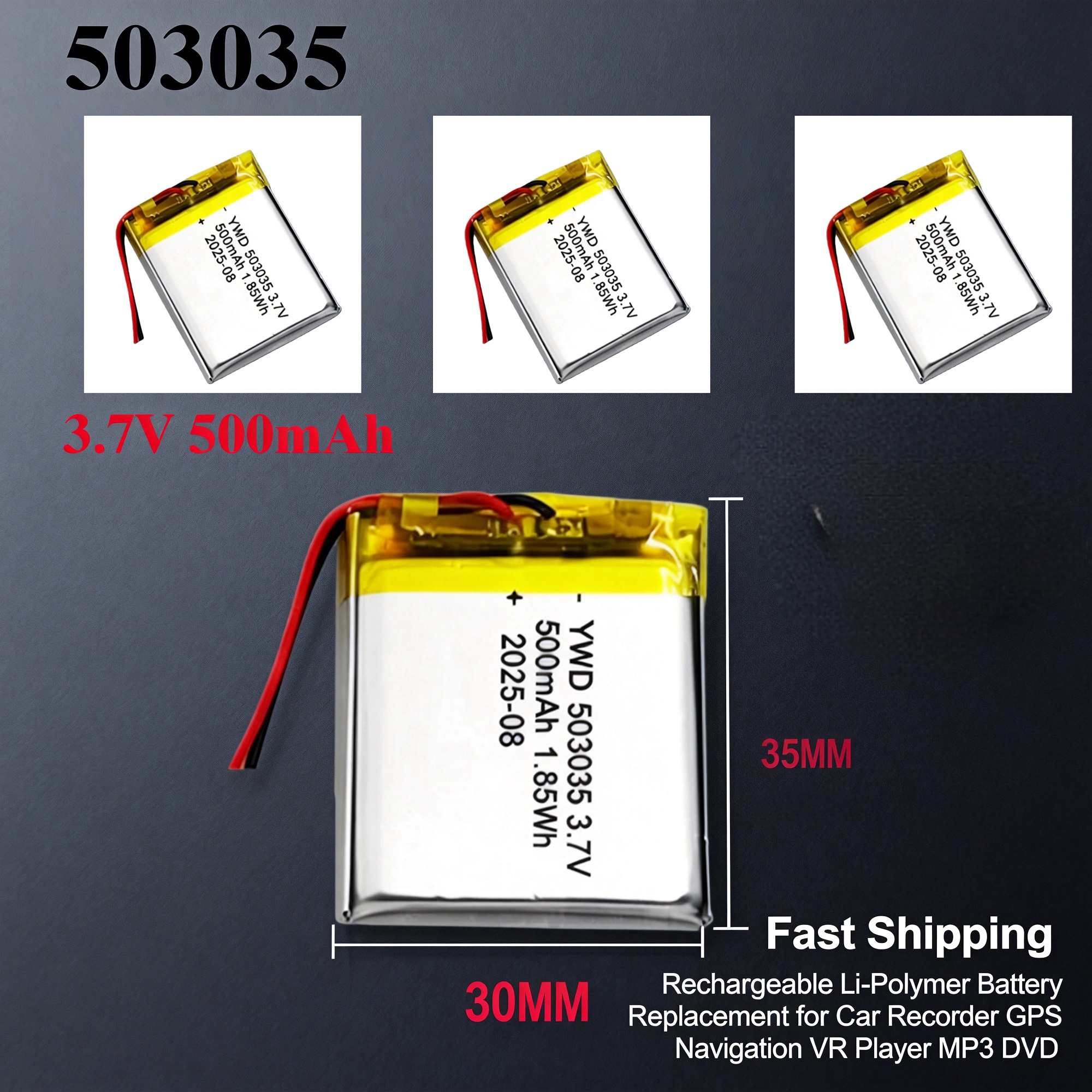 3.7V 500mAh 503035 Rechargeabl - đánh giá và giá Gaming Console In Car